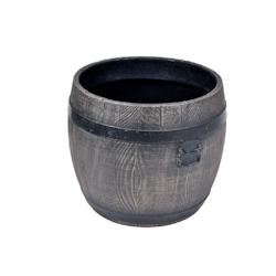 Jardinière ronde en polyéthylène imitation tonneau Bolero 40 x 43 cm Roto - marron RT-6169_0