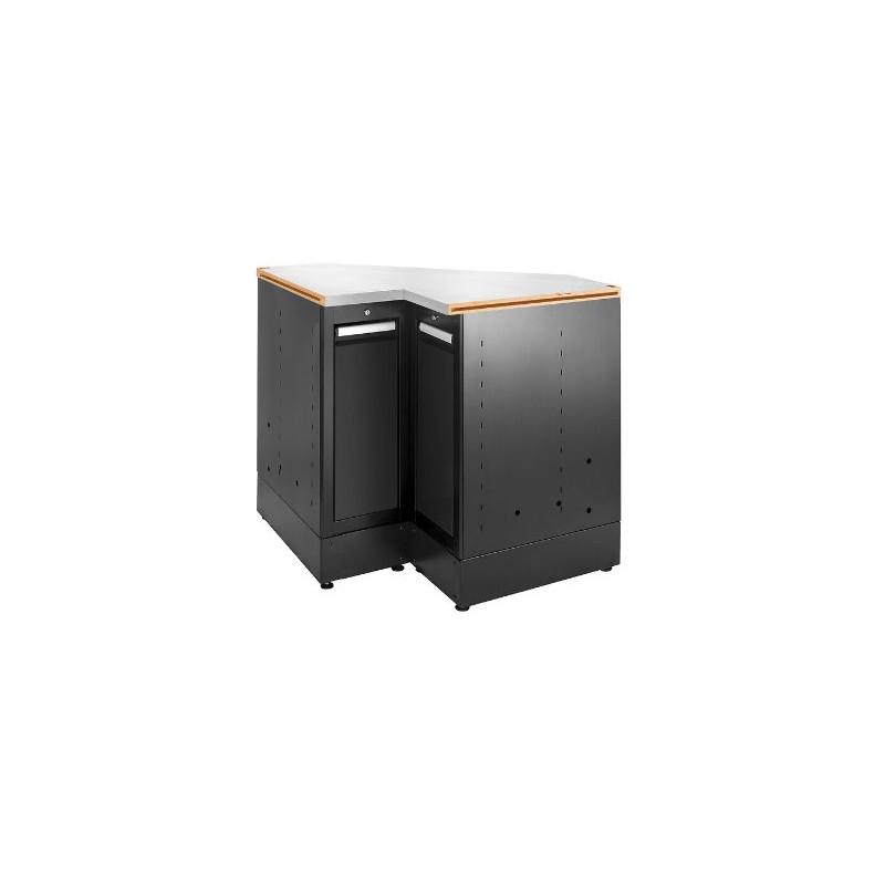 Jls3 cabinet d'angle simple avec plan de travail en acier inoxydable noir - jetline - FACOM france | jls3-mbscsgbs_0