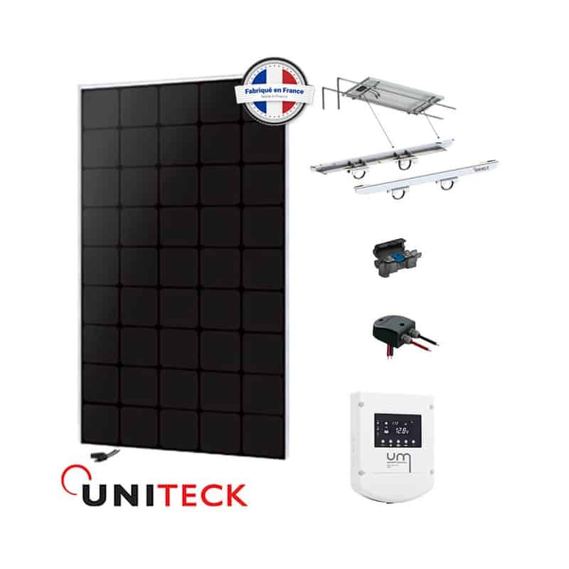 Kit solaire bateau Uniteck 200W 12V - MPPT - Panneau monocristallin back-contact - Fabrication française_0