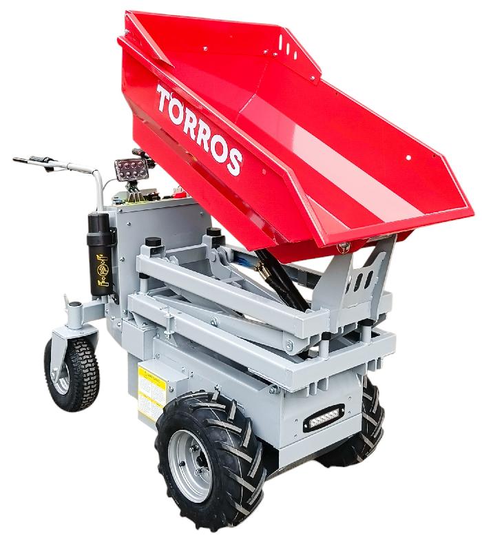 Mini dumper électrique Torros MED503HS - 500 kg, benne 186 L, élévateur à ciseaux hydraulique, batterie 48V 20Ah_0