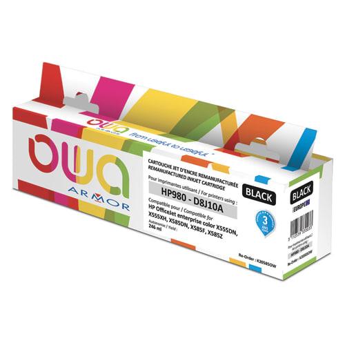 Owa - Cartouche jet d'encre remanufacturée pour HP 980 Noir D8J10A - 246ml, 11 000 pages_0