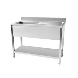 Plonge en inox 1400 x 700 x 950 mm | cuist stsk147r - equipement restauration - 8508594591130_0