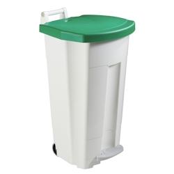 Rossignol - Poubelle mobile à pédale 90L BOOGY - blanc/vert - vert plastique 56703_0