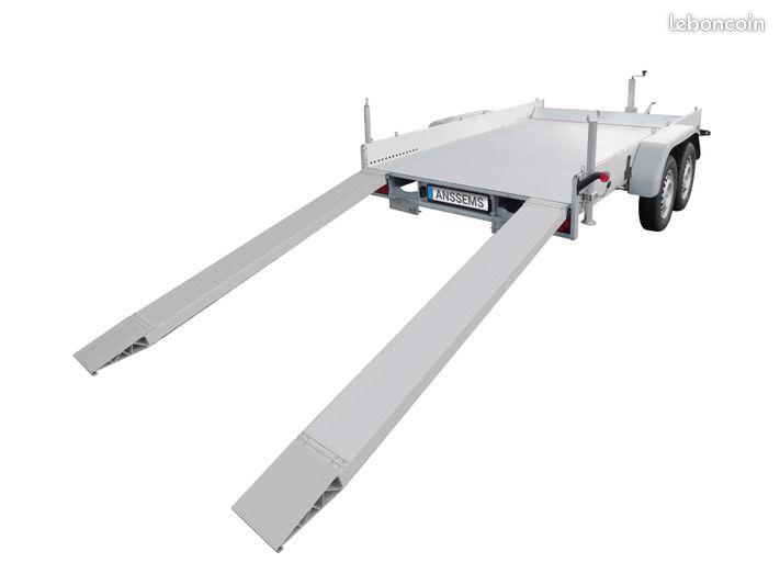 Remorque plateau - Alu, PTAC 2500 kg, CU 2000 kg, Roues 165R13C, Essieux AL-KO - AMT Anssems_0