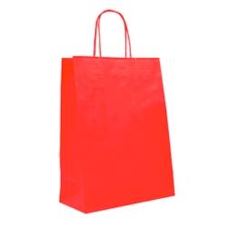Déstockage // Sac papier rouge poignées torsadées assorties 22+10x29 cm - Vendu par 300 - 3760365401481_0