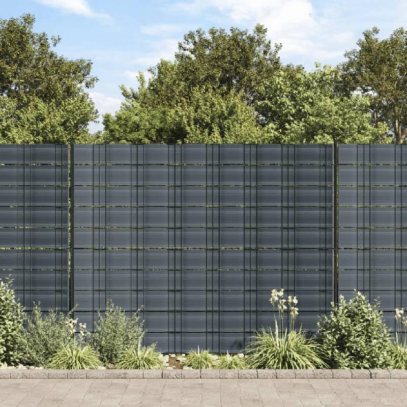 Vidaxl brises-vues de jardin 10 pcs noir 252,5x19 cm pvc 4005547_0