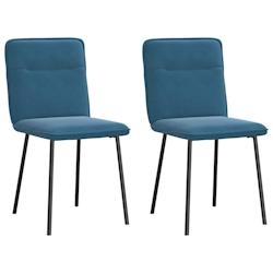 VidaXL Chaises à Manger Lot De 2 Bleu Velours - bleu 4101219_0