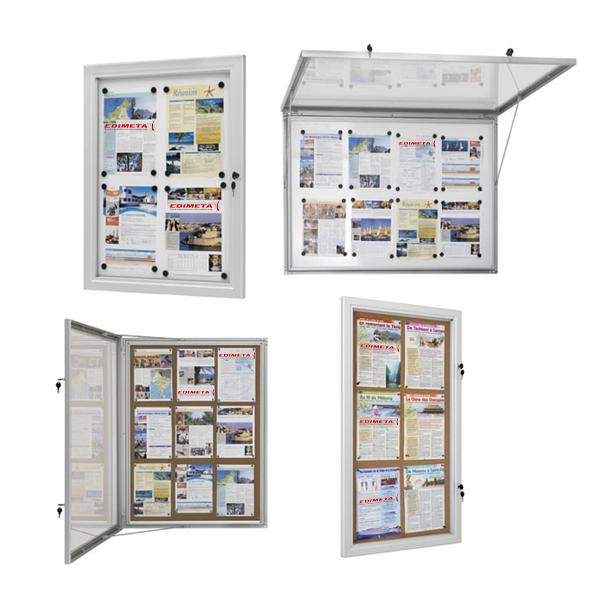 Vitrine affichage extérieur porte relevable 