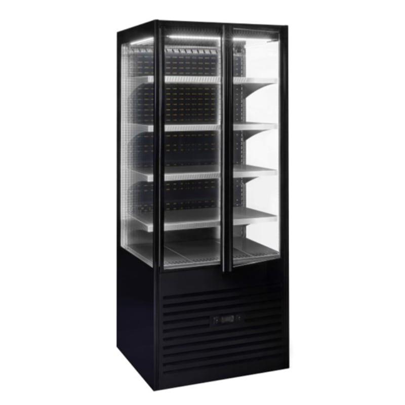 Vitrine self-service chauffante ventilée - 5 niveaux - Série 800 - Laqué noir - Température +30° à +85°C_0