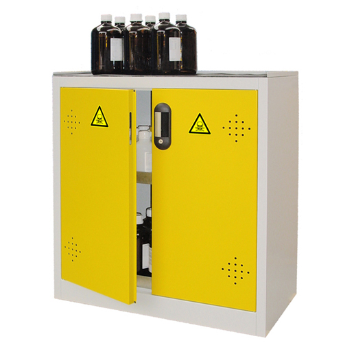 Armoire d'atelier pour le stockage de produits dangereux - Comptoir 2 portes - Réf AMS 14110 - BIOLAB - Multirisques et compatible produits nocifs, toxiques et inflammables_0