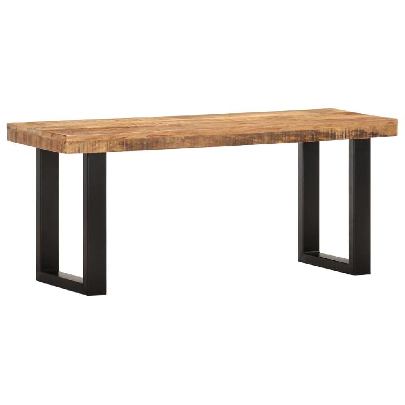 BANC BANQUETTE 110 X 35 X 46 CM BOIS DE MANGUIER BRUT MASSIF ET ACIER 02_0010929_0