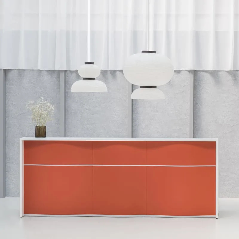Banque d'accueil WAVE sur mesure - modules hauts, bas et d'angle - Marque MDD - Garantie 5 ans_0