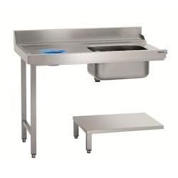 Bartscher Table d'alimentation DS LI1BAS | 1 évier à droite et bord relevé | 1200x720x850(h)mm. - 109742_0
