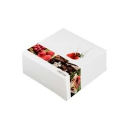 Boîte pâtissière décor Délices 200x200x80mm x200 JORIDEAL - blanc en carton 3519400610186_0