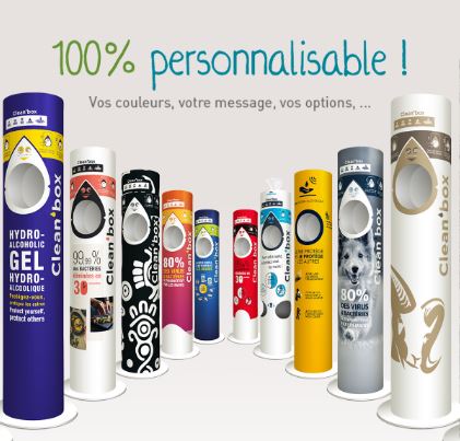 Borne de gel hydro-alcoolique 100% personnalisable - support innovant et vecteur d'image d'excellence_0