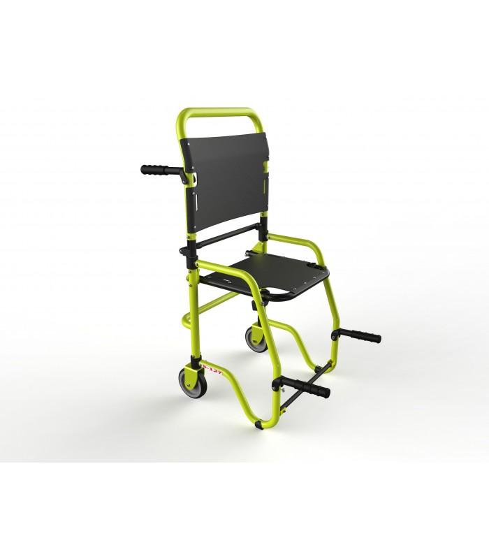 Chaise portoir pliante Kartsana S127 - aluminium, 2 roues, norme EN 1865_0