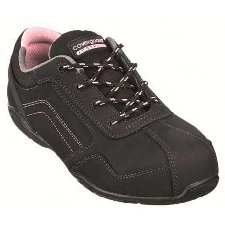 Chaussures de sécurité RUBIS Low S3 - composite nubuck noir et coutures rose - Coverguard | 9RUBL_0