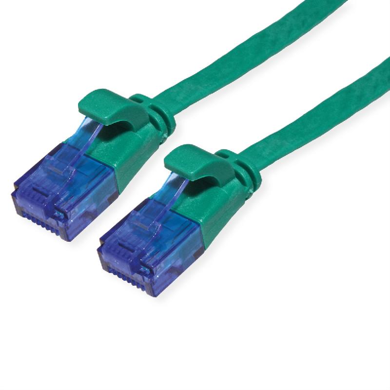 Cordon VALUE Cat.6A (Classe EA) UTP confectionné, plat, vert, 2 m_0