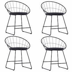 Décoshop26 - Lot de 4 chaises de salle à manger cuisine style industriel en acier et synthétique noir CDS021773 - noir 3000016821535_0