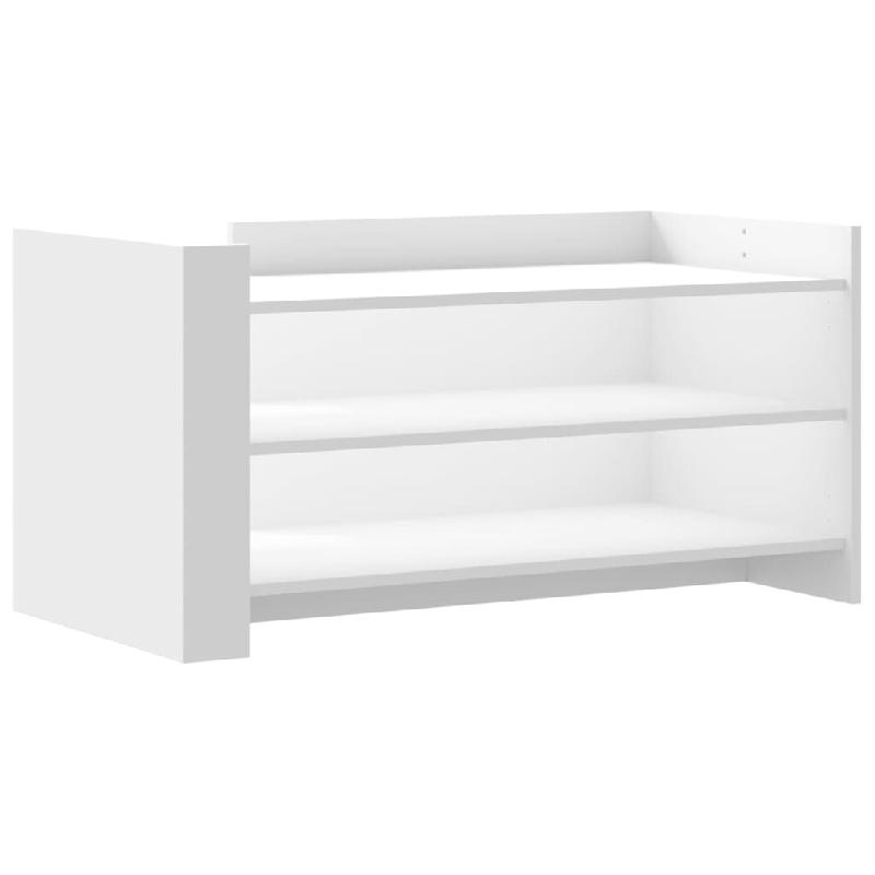 Décoshop26 - Table basse de salon avec étagères design moderne 100 x 50 x 50 cm bois d'ingénierie blanc DEC037798 - blanc Bois massif 3000263471422_0