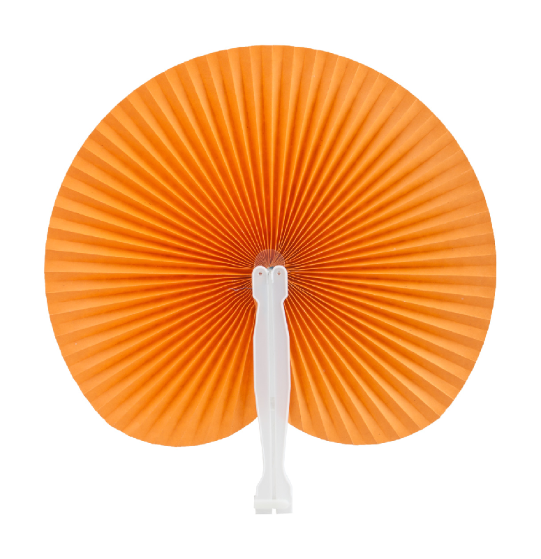Éventail en plastique - couleur orange - poids 13g_0