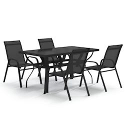 Helloshop26 - Ensemble de salle à manger de jardin meuble extérieur 5 pièces noir 02_0013896 - 3000128451538_0