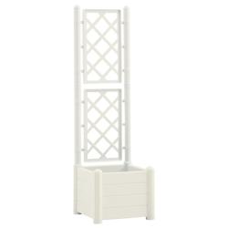 Helloshop26 - Jardinière avec treillis 43 x 43 x 142 cm PP blanc 02_0000813 - 3000071461530_0