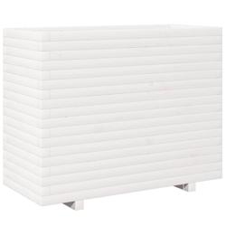 Helloshop26 - Jardinière bac lit surélevé plantes fleurs terrasse jardin 90 x 40 x 72,5 cm bois de pin massif blanc 02_0037999 - 3000217649600_0