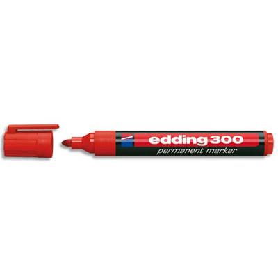 MARQUEUR EDDING 300 PERMANENT- CORPS PLASTIQUE- POINTE OGIVE - COLORIS ROUGE