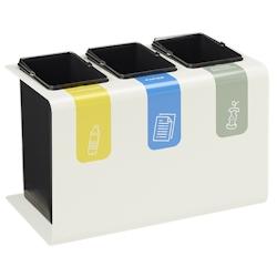 Rossignol - Meuble de tri intérieur 3x15L TRIBU - blanc métal 55303_0