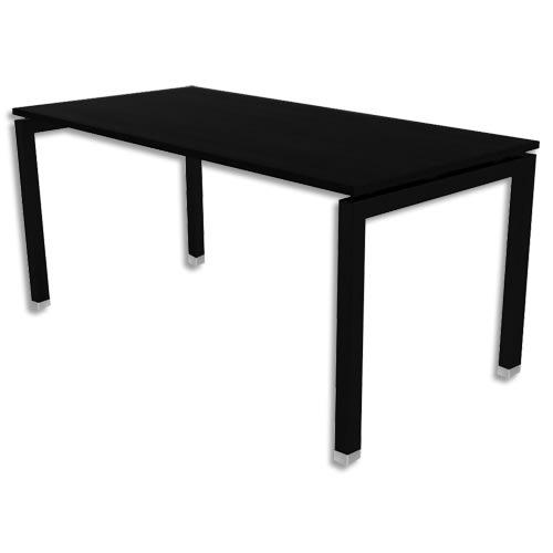Mt international bureau droit mt1 elégance plateau et piétement u en métal noir - dim l120 x h74 x p67 cm_0