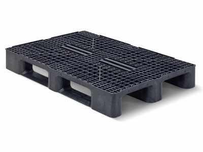 Palette  plastique  1200 X 800, 3 semelles - CUQP1208HB3RR_0