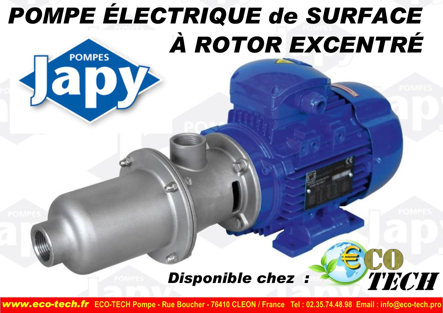 Pompe japy électrique 220v à rotor excentré pour huile d'olive alimentaire