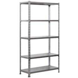 PROREGAL Étagère pour charges lourdes METAL SHARK | HxLxP 180x90x50cm | Charge du compartiment 180kg | Galvanisé gris - gris métal PR_RS3-38_0