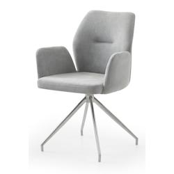 SalesFever Fauteuil | Fonction de rotation à 180° | tissu structurel | L 60 x P 62 x H 89 cm | Gris clair - gris multi-matériau 396629_0