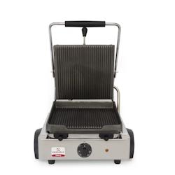 Sammic GRS-5 110/60/1 plancha électrique en fonte nervurée avec couvercle, corps en acier inoxydable, 1800 W, thermostat 250°C, surface 255x245 mm_0
