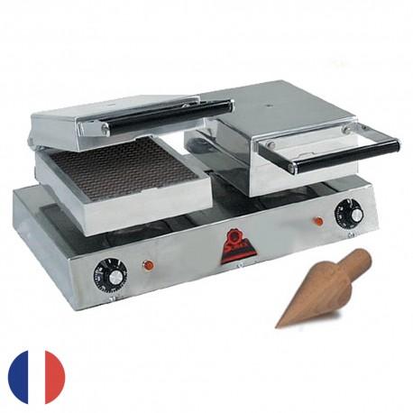 Gaufrier à cornet professionnel Snacky Cône électrique - 2 fers en fonte d'aluminium - Sofraca_0