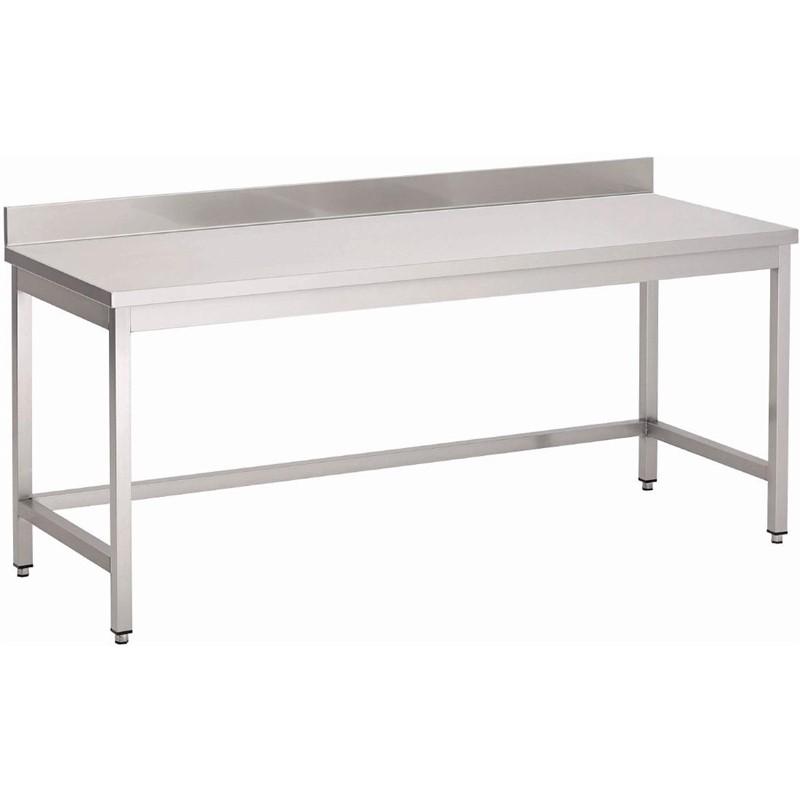 Table inox sans étagère basse avec dosseret 700 x 700 x 850mm - GN114_0