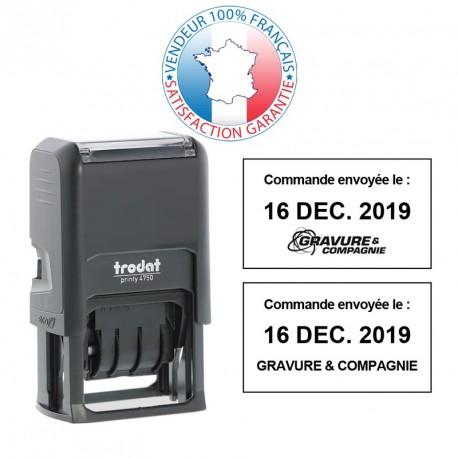Tampon dateur Trodat Printy 4750 4.0 - empreinte personnalisable 1 + 1 lignes - 41 x 24 mm - Réf. 011-tampon-texte-dateur-4750_0