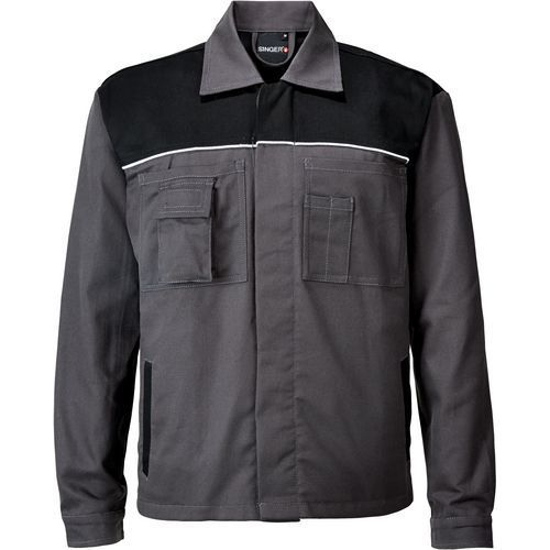VESTE BICOLORE DE TRAVAIL À COL EN PUR COTON TAILLE XXL - SINGER SAFETY