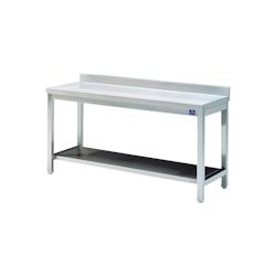 Mastro Table Inox de Travail avec Étagère et Dosseret - Gamme 700 - Virtus - l- L200- P70- h85- - 698142269173_0