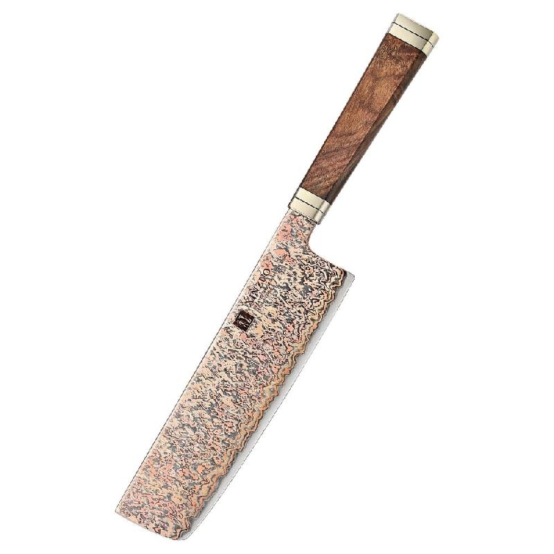 XinZuo - Damas cuivre Nakiri 18 cm - série X08C - fabriqué en damas cuivre à 53 couches - multicolore X08C-XC_0