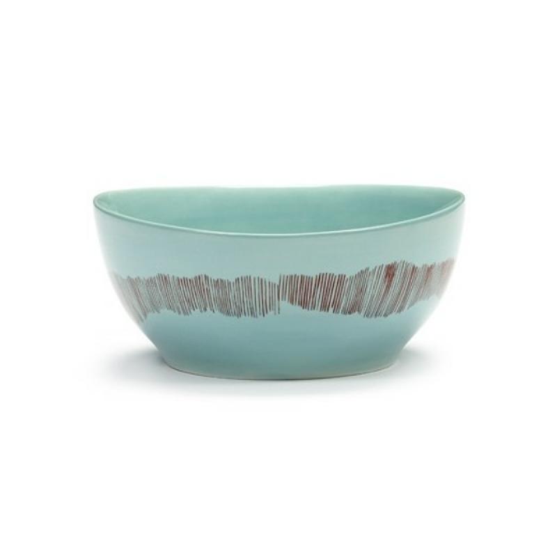BOL ROND AZURE SWIRL - STRIPES ROUGE GRÈS 16 CM Ø 16 CM FEAST BY OTTOLENGHI SERAX
