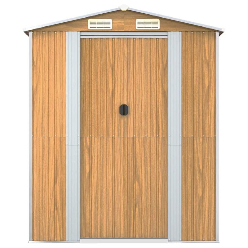 Abri de jardin Marron clair 192x689x223 cm Acier galvanisé Modèle Atlas Office Bois - 8720845582371_0