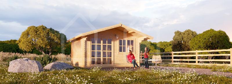 Abri Wissous 12m² (4x3) - Bois pin nordique naturel - Épaisseur 34mm_0