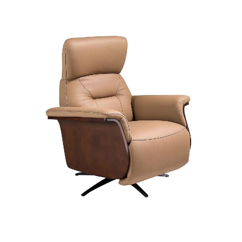 Angel Cerdá Fauteuil relax pivotant en cuir marron 5198C2 86 x 92 x 110 - marron fourrure 8435631046080_0