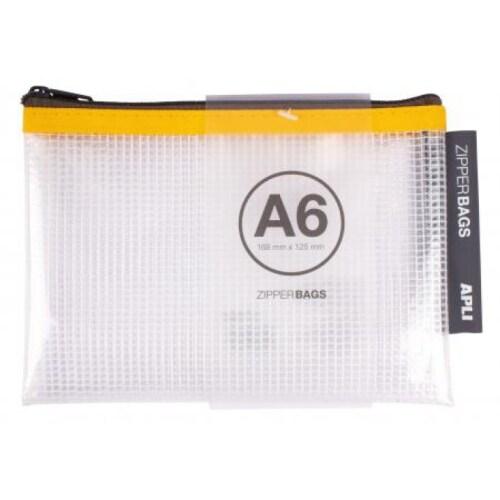 Apli Lot de 20 Pochette en PVC transparent 168x125 / A6, fermeture zippée coloris assortis - 8410782173823_0