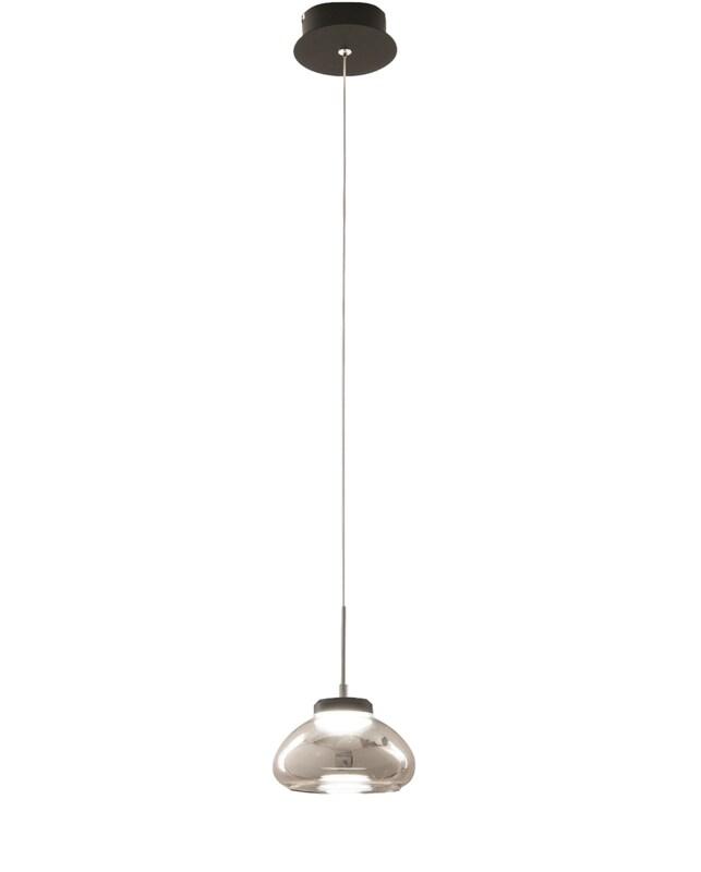 Arabella - Suspension simple de Fabas Luce - LED 8W - Plafonnier Diamètre 14cm Fumé - gris 8019282510451_0