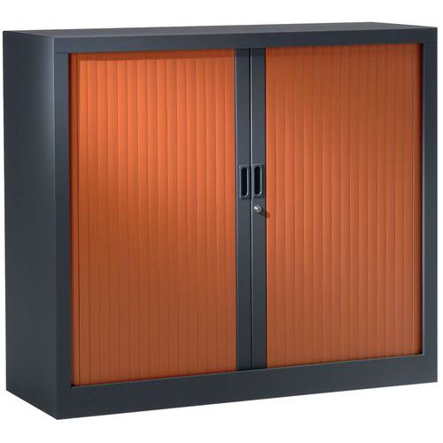 ARMOIRE BASSE 120X100 CM CORPS ANTHR. 7016 RIDEAUX MERISIER - VINCO
