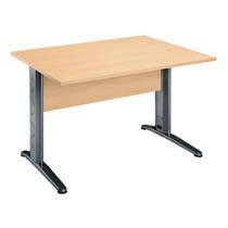 BUREAU DROIT HÊTRE L 120 CM, PIÉTEMENT L MÉTAL - O-LINE 2 - ANTHRACITE